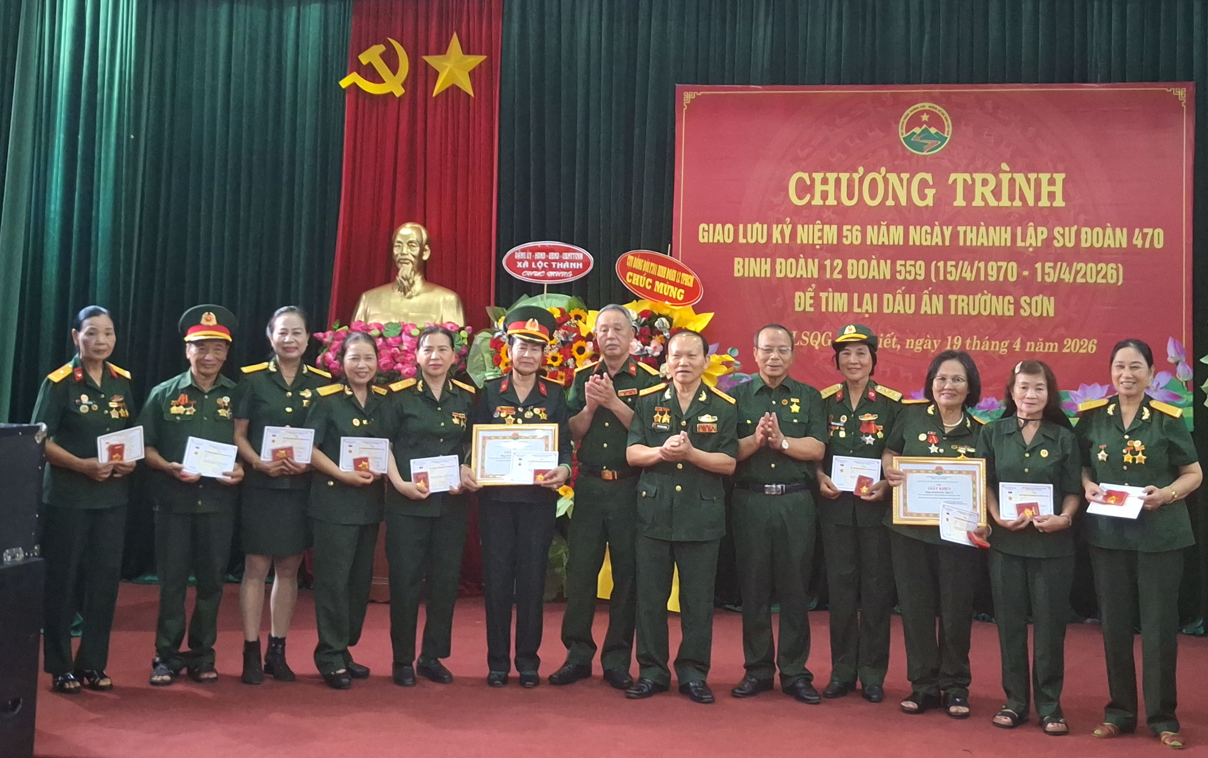 Hội trường sơn sư đoàn 470 thăm CTX: Khu di tích lịch sử quốc gia - Bộ chỉ huy quân giải phóng miền Nam Việt Nam tại Tà Thiết tỉnh Bình Dương.