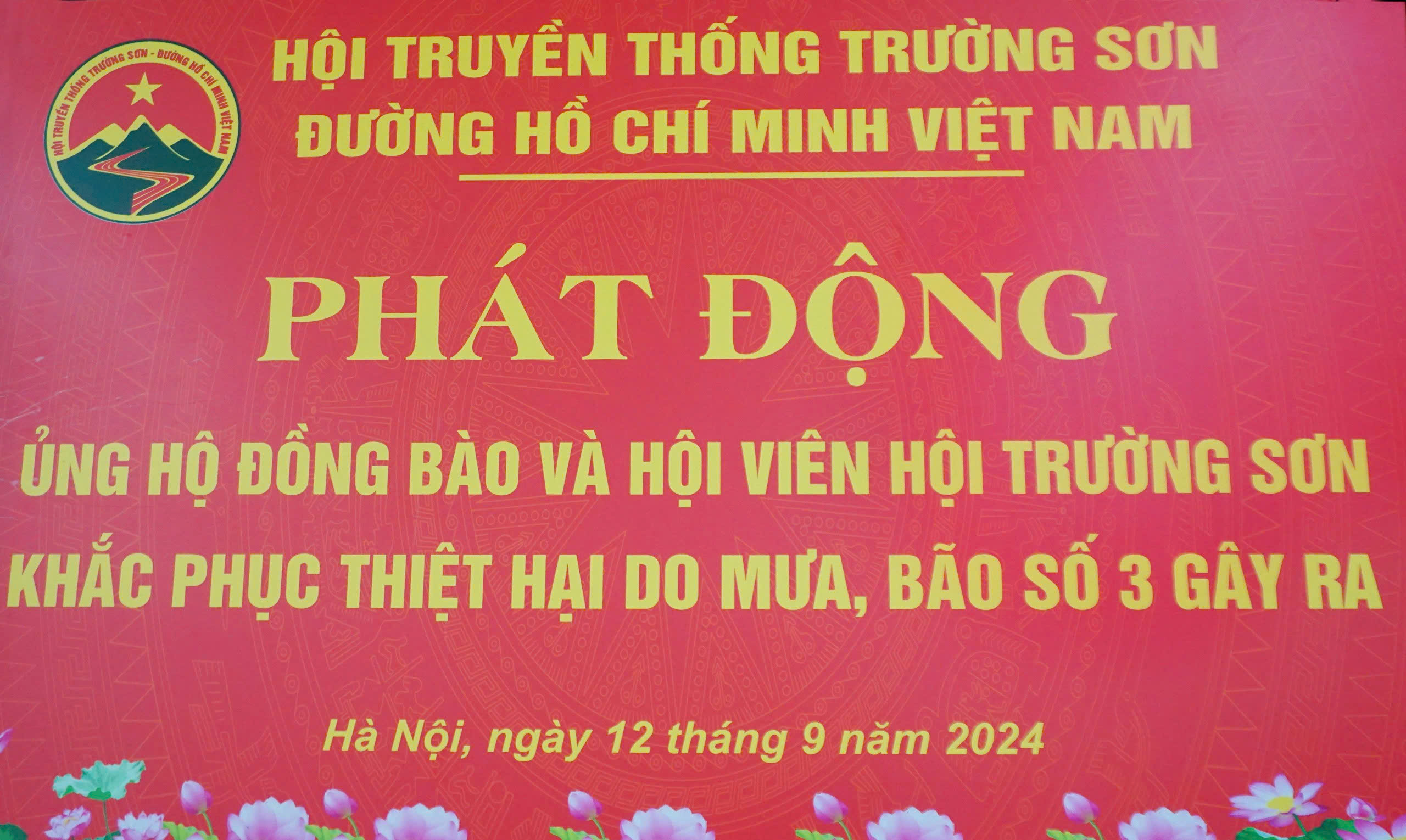 HỘI TRƯỜNG SƠN VIỆT NAM PHÁT ĐỘNG ỦNG HỘ ĐỒNG BÀO VÀ HỘI VIÊN KHẮC PHỤC THIỆT HẠI DO MƯA BÃO SỐ 3 GÂY RA.