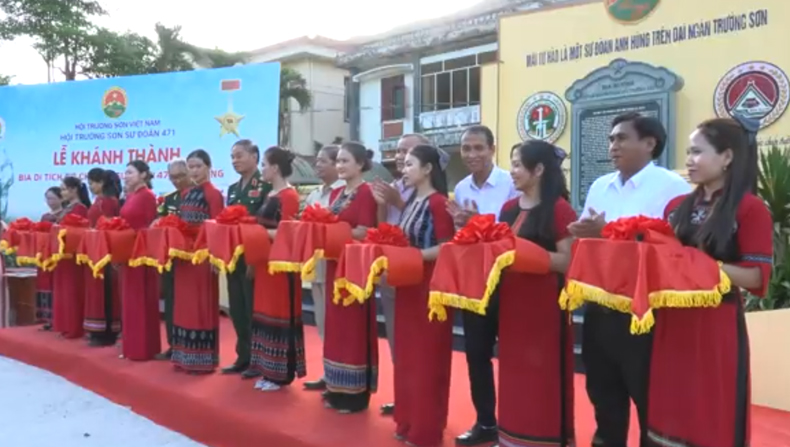 VIDEO Khánh thành Bia di tích Sở Chỉ huy Sư đoàn 471 Trường Sơn tại xã Bến Giằng