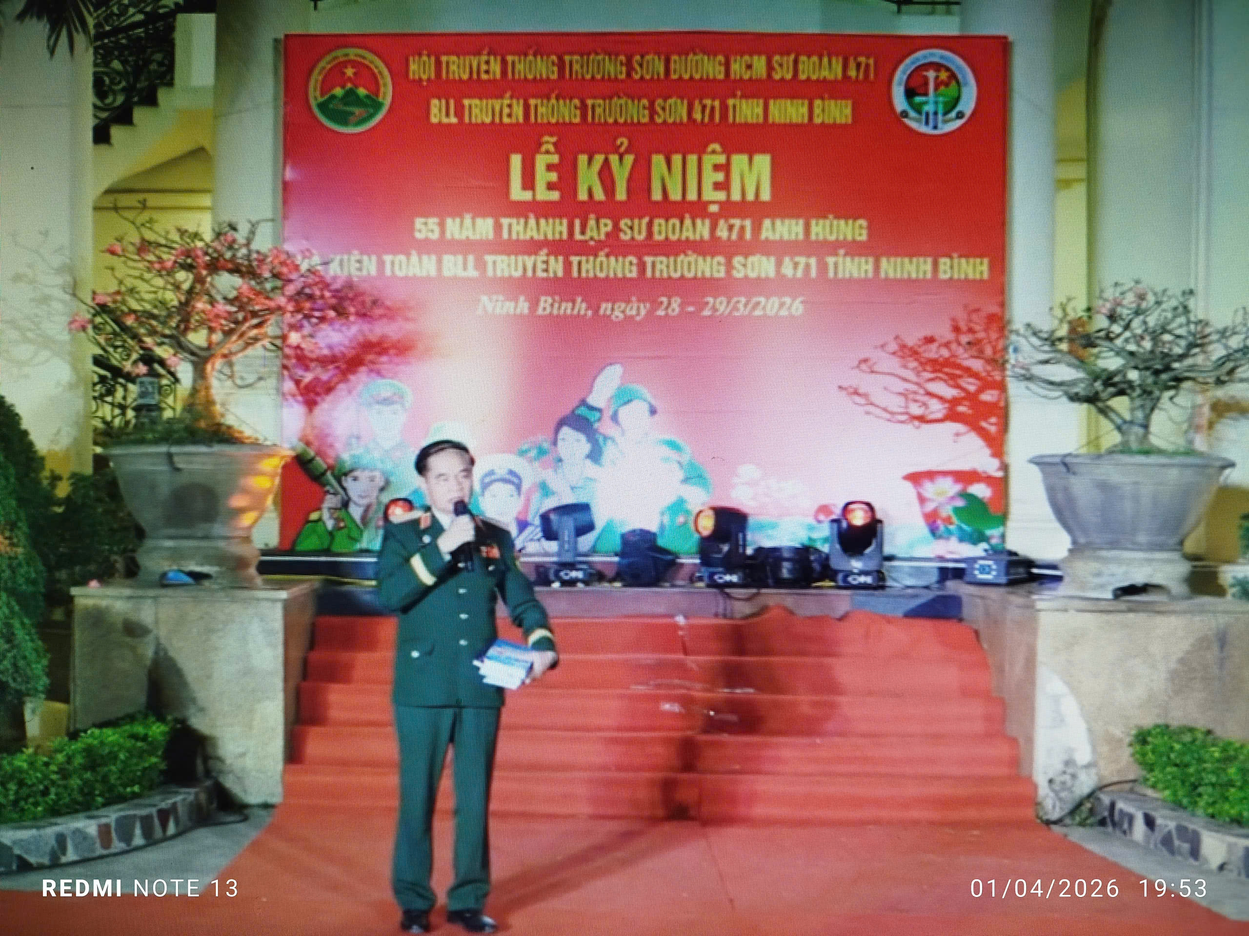 Đ/c  THIẾU TƯỚNG HOÀNG KIỀN AHLLVT   PHÁT BIỂU KHAI MẠC  LỄ KỶ NIỆM 55 NĂM TL SƯ ĐOÀN 471 ANH HÙNG