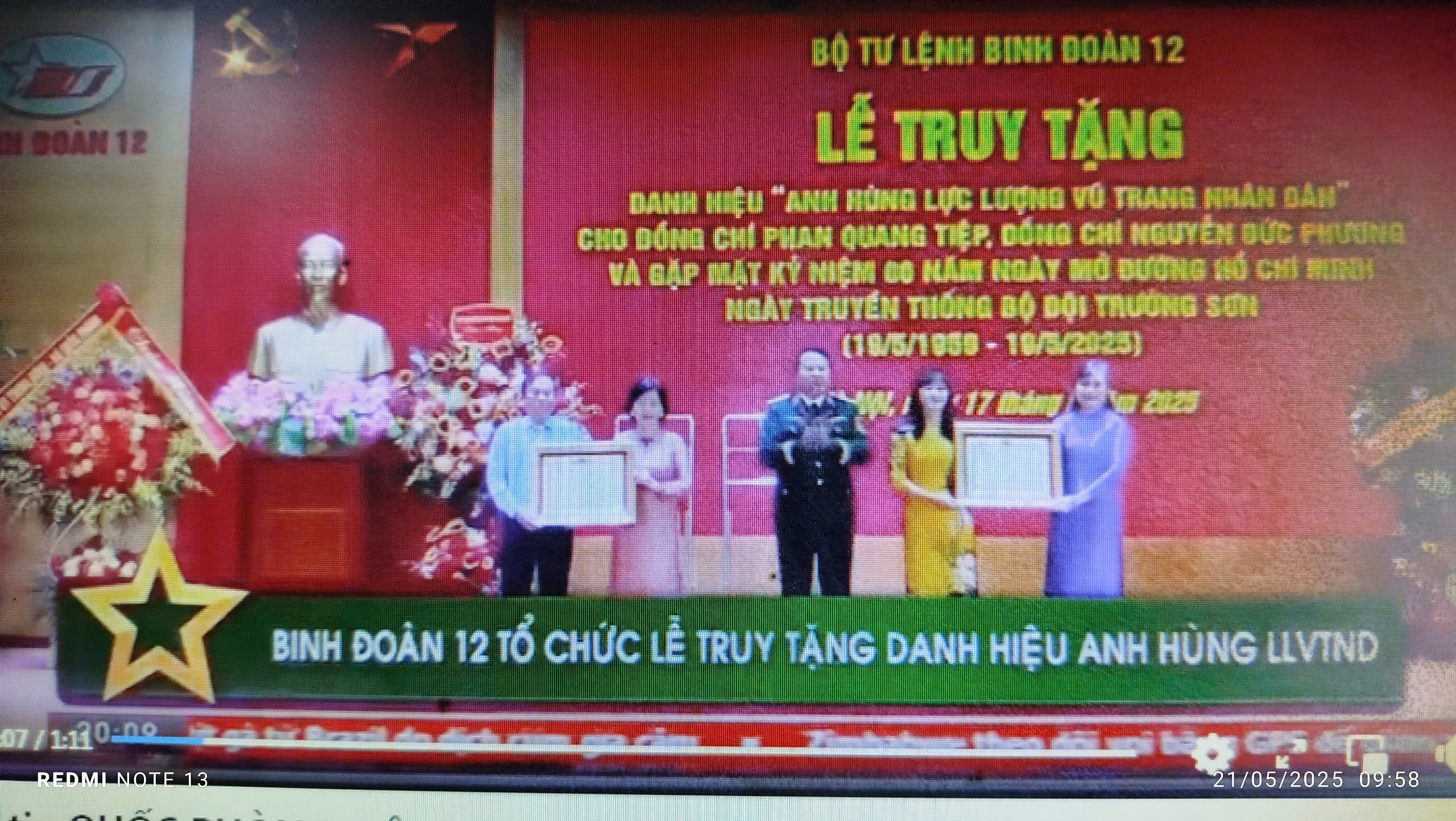 Bộ tư lệnh Binh Đoàn 12 LỄ TRUY TẶNG DANH HIỆU "ANH HÙNG LỰC LƯỢNG VŨ TRANG NHÂN DÂN