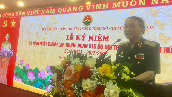 Lãnh đạo Hội Trường Sơn Việt Nam dự Kỷ niệm 55 năm Ngày Truyền thống Trung đoàn 515 Bộ đội Trường Sơn anh hùng
